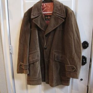 Vtg CORTEFIELD Men's brown Corduroy w/Suede Leather Jacket Sz 44 ..MADE in Spain